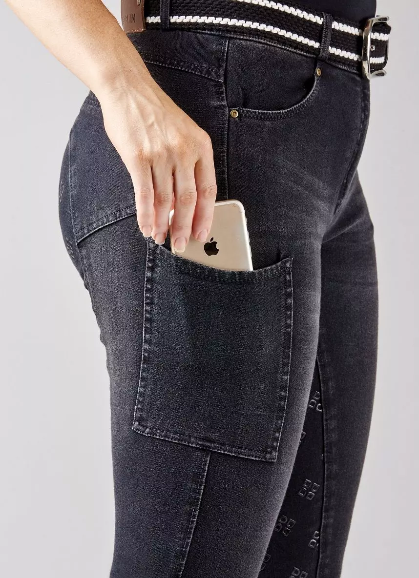 Dublin Shona Full Grip Silicone Print Denim Breeches - Image 6