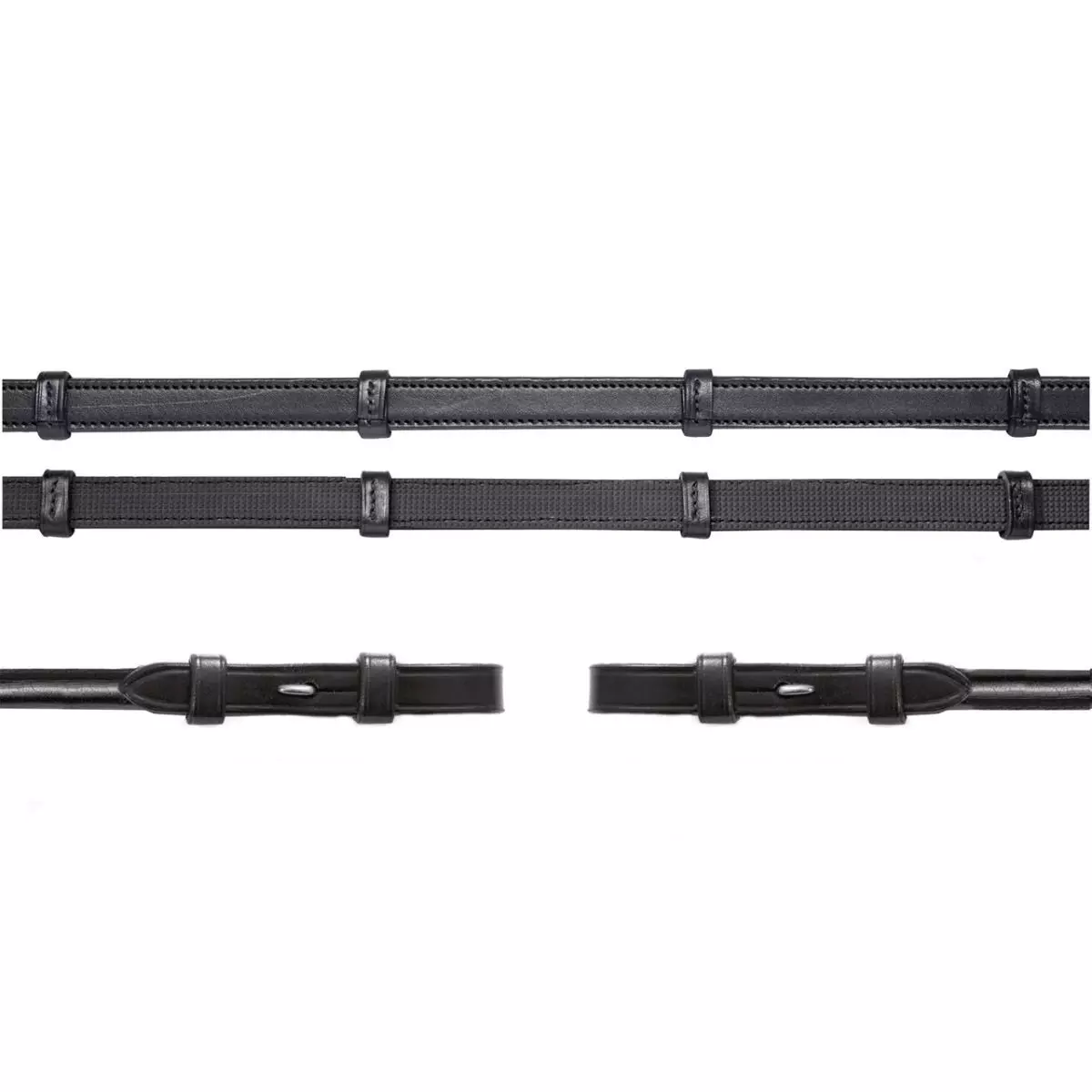 Schockemohle Round Stitched Bridle Reins With Hooks - Image 2