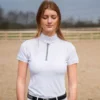 Hy Equestrian Ladies Roka Show Shirt - White Silver