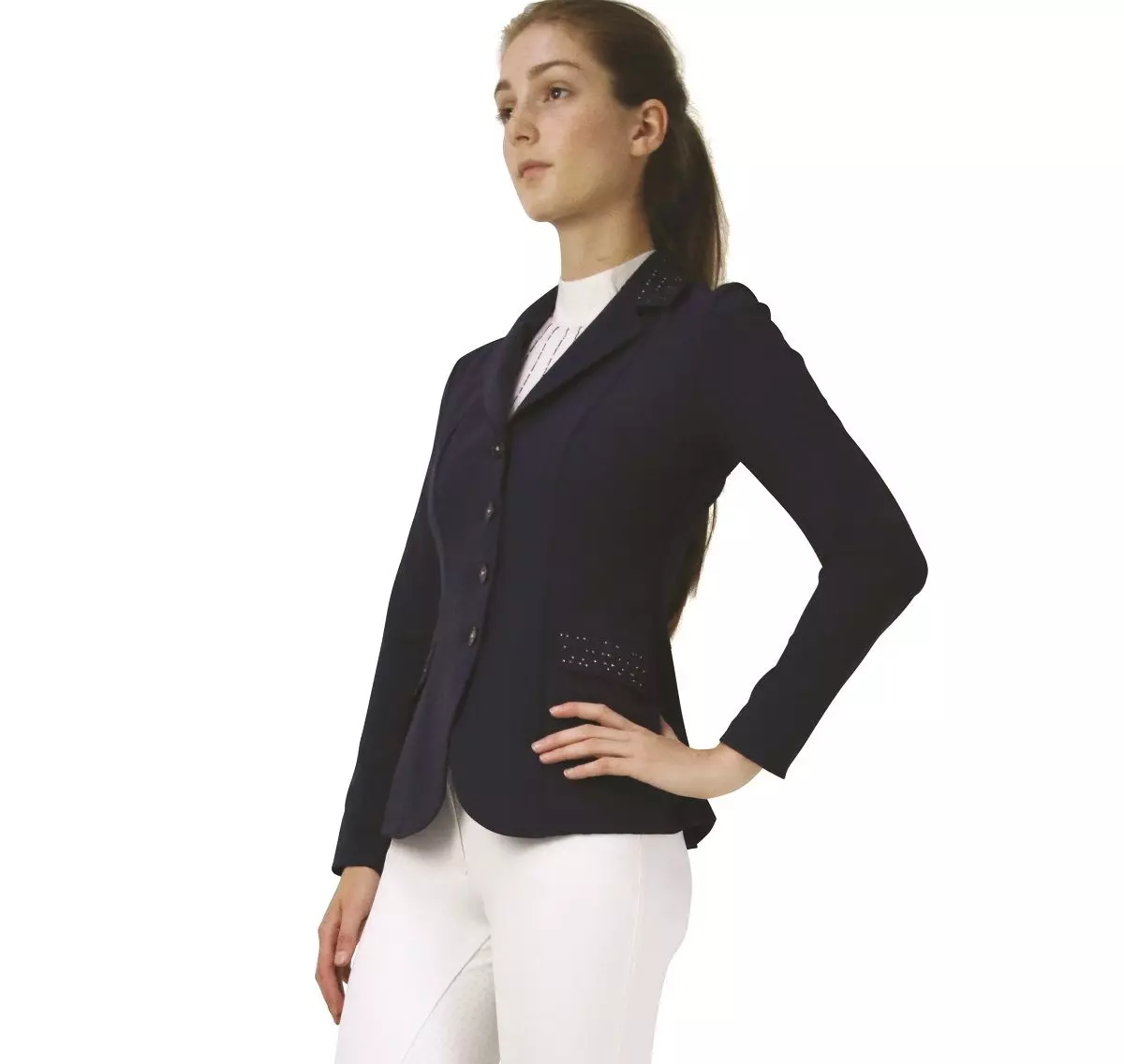 Hy Equestrian Roka Rose Show Jacket - Navy Rose Gold - Image 6