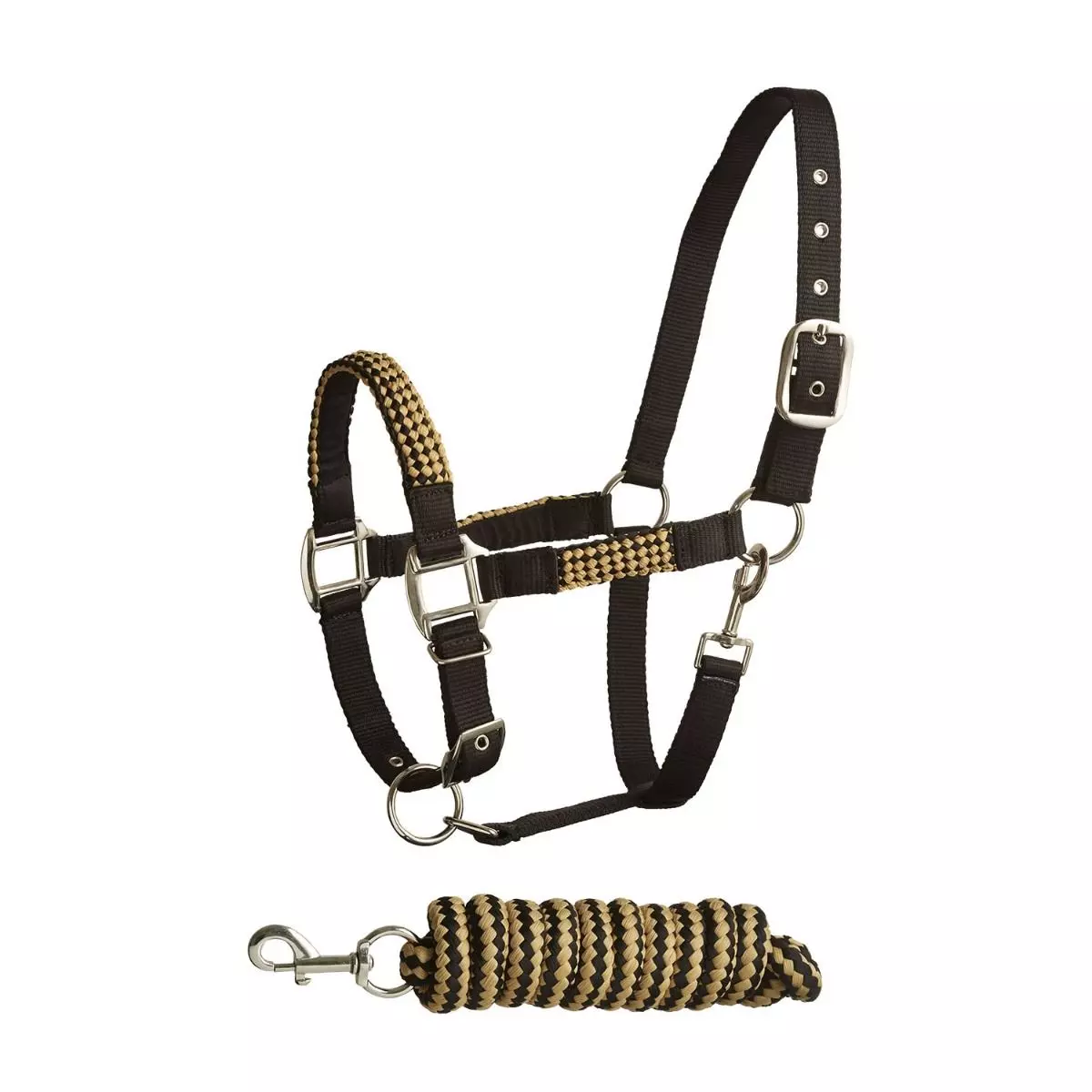 Bitz Soft Handle Two Tone Headcollar & Lead Rope Set - Image 3