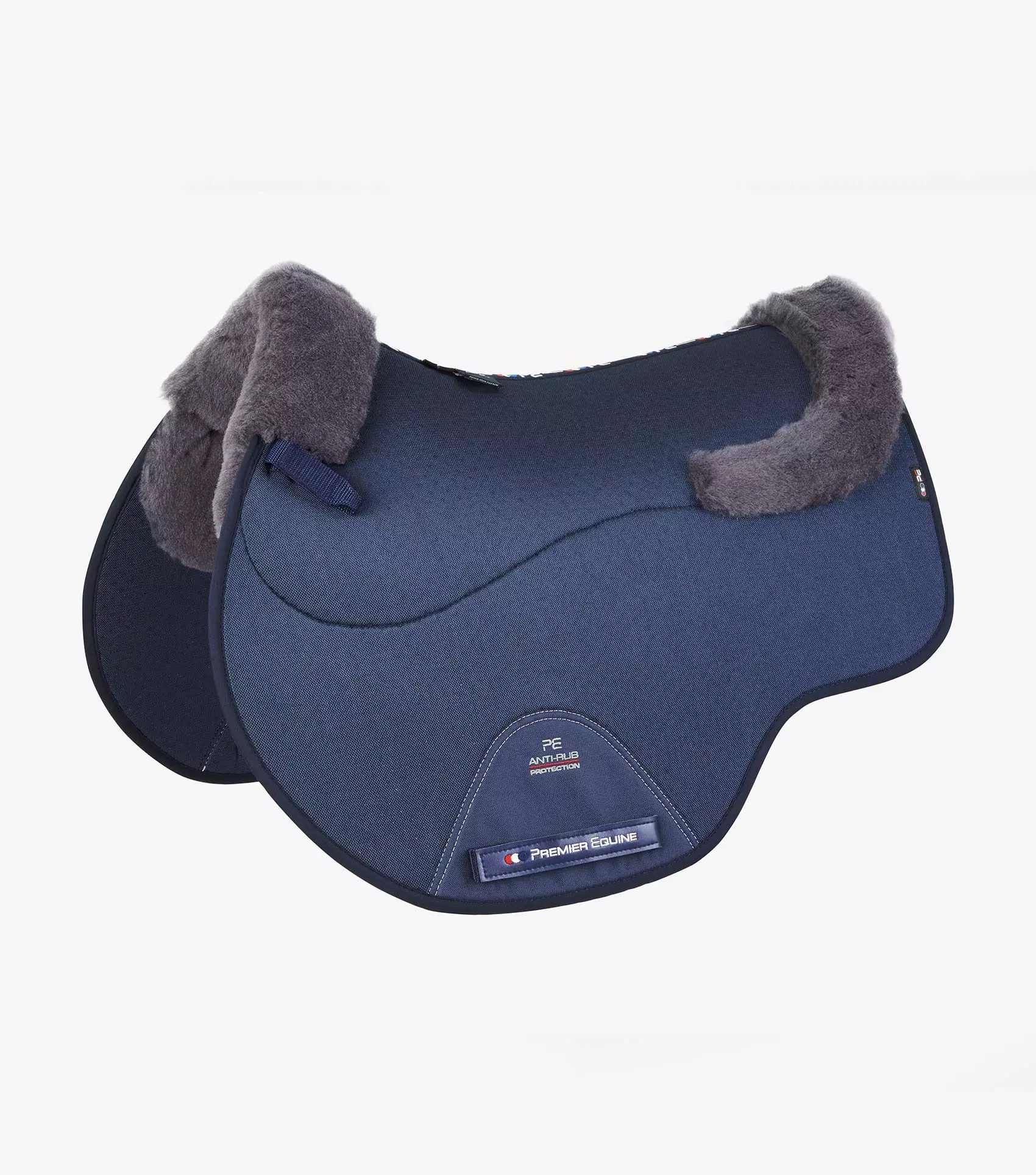 Premier Equine Close Contact Airtechnology Shockproof Wool Saddle Pad - GP/Jump Square Navy/Grey Wool - Image 3