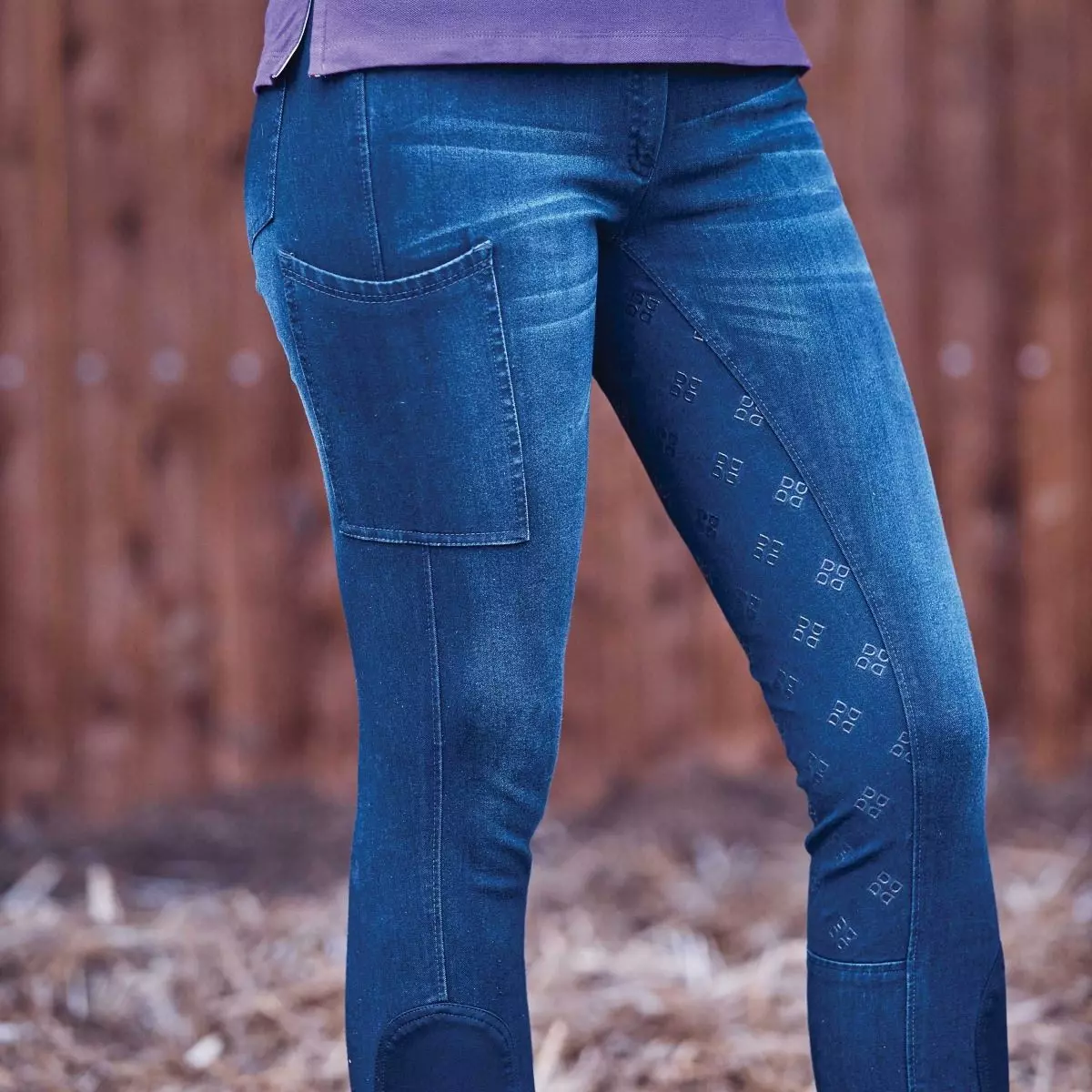 Dublin Shona Full Grip Silicone Print Denim Breeches - Image 14