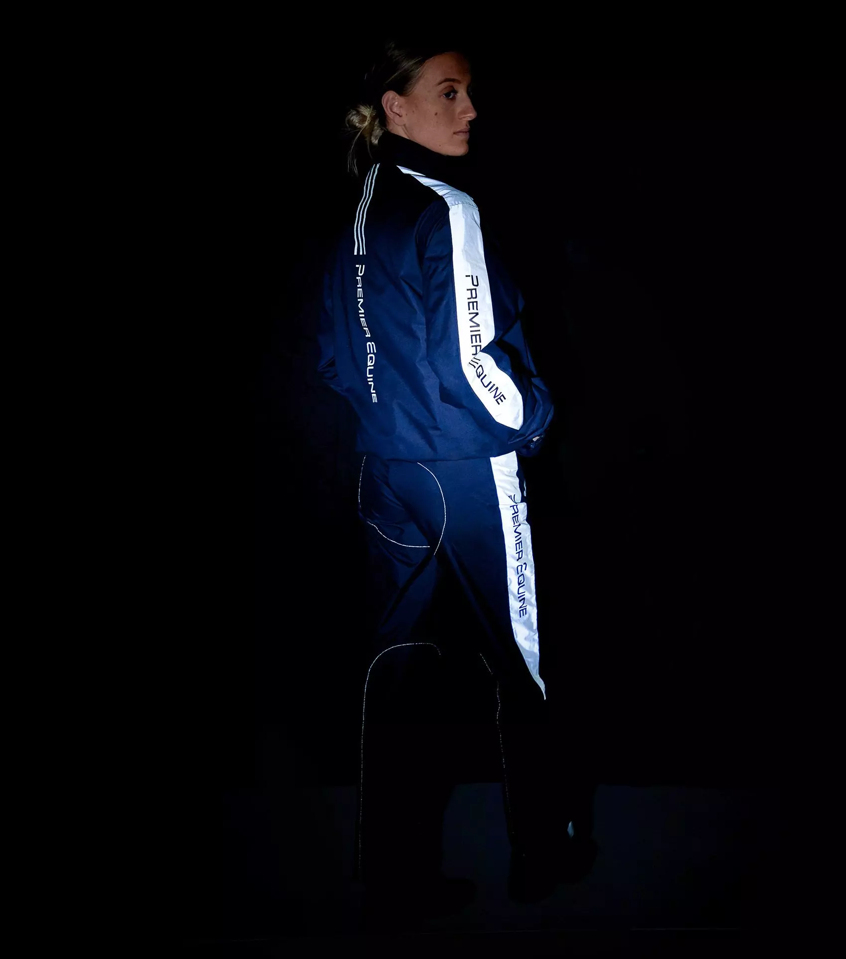 Premier Equine Lumen Reflective Unisex Riding Jacket - Navy - Image 3
