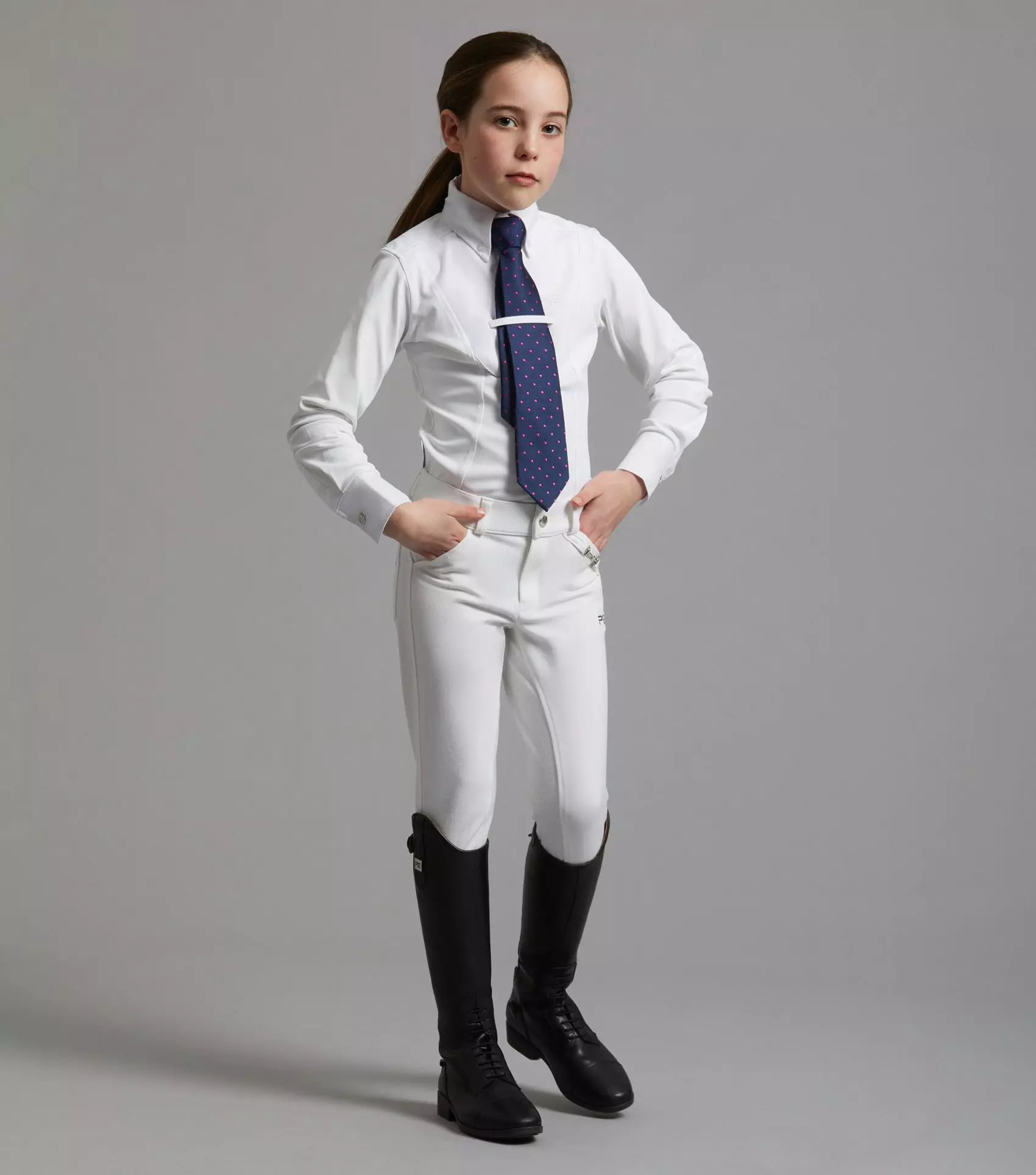 Premier Equine Tessa Girls Long Sleeve Show Shirt - Image 10