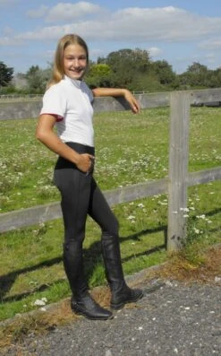 Rhinegold Childs Silicone Knee Riding Tights - Black